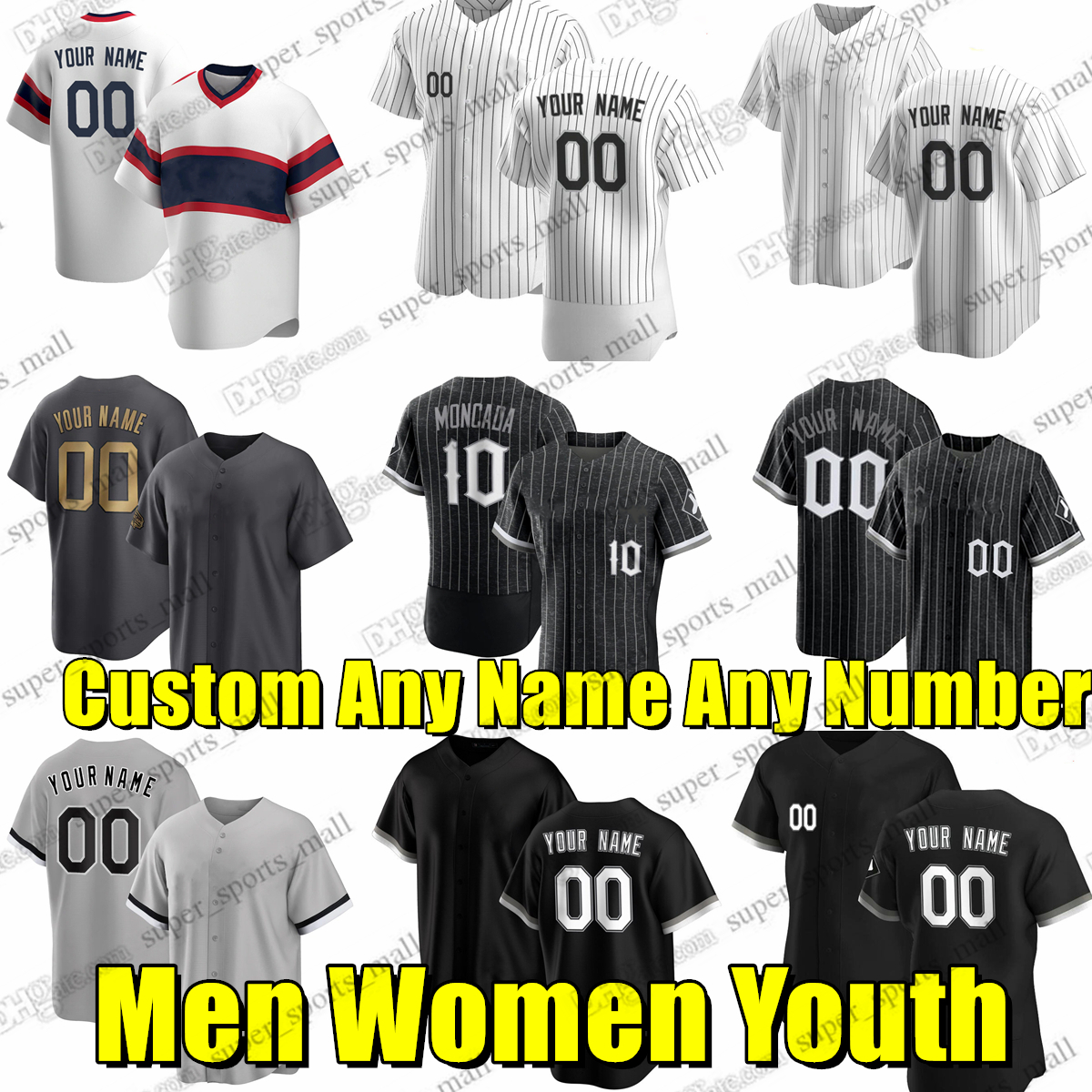 

Custom -6XL Movie College Baseball Wears Jerseys Stitched Anderson Moncada Thomas Michael Robert Jackson Giolito Mercede Keuchel Garcia vaughn Lynn Kelly Lynn, As picture(with team name)