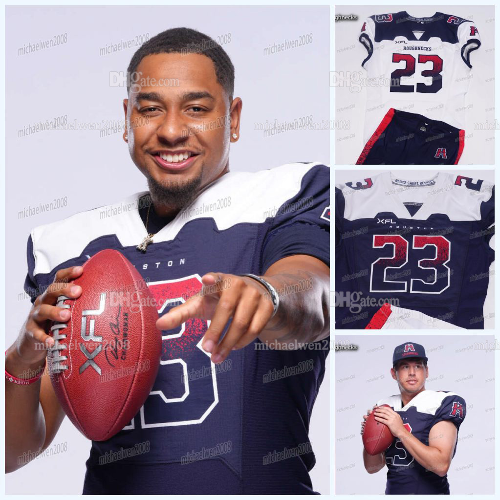 

Custom 2023 XFL Houston Roughnecks Football Jersey Max Borghi Kaleb Eleby Cole McDonald Brandon Silvers Trevor Allen Brycen Alleyne Adrian Killins Booker Byrd, White