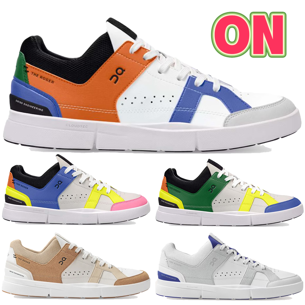 

New running shoes On x Federer The Roger Clubhouse designer sneakers orange yellow white forest Cobalt pearl almond sand low men women sports trainers, 02 forest pearl