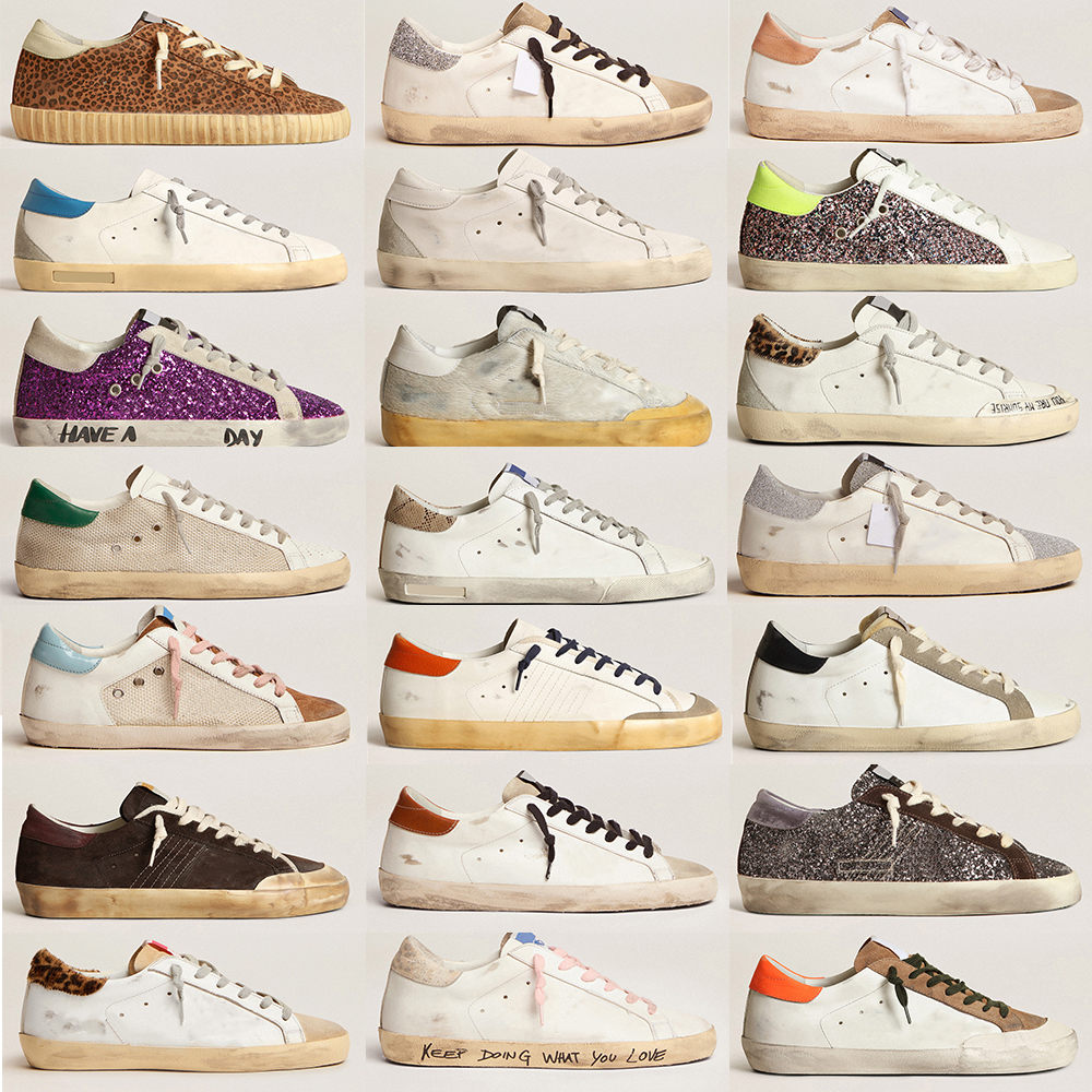 

golden designer shoes women super star brand casual new release luxury shoe Italy sneakers sequin classic white do old dirty men casual shoe lace up woman unisex