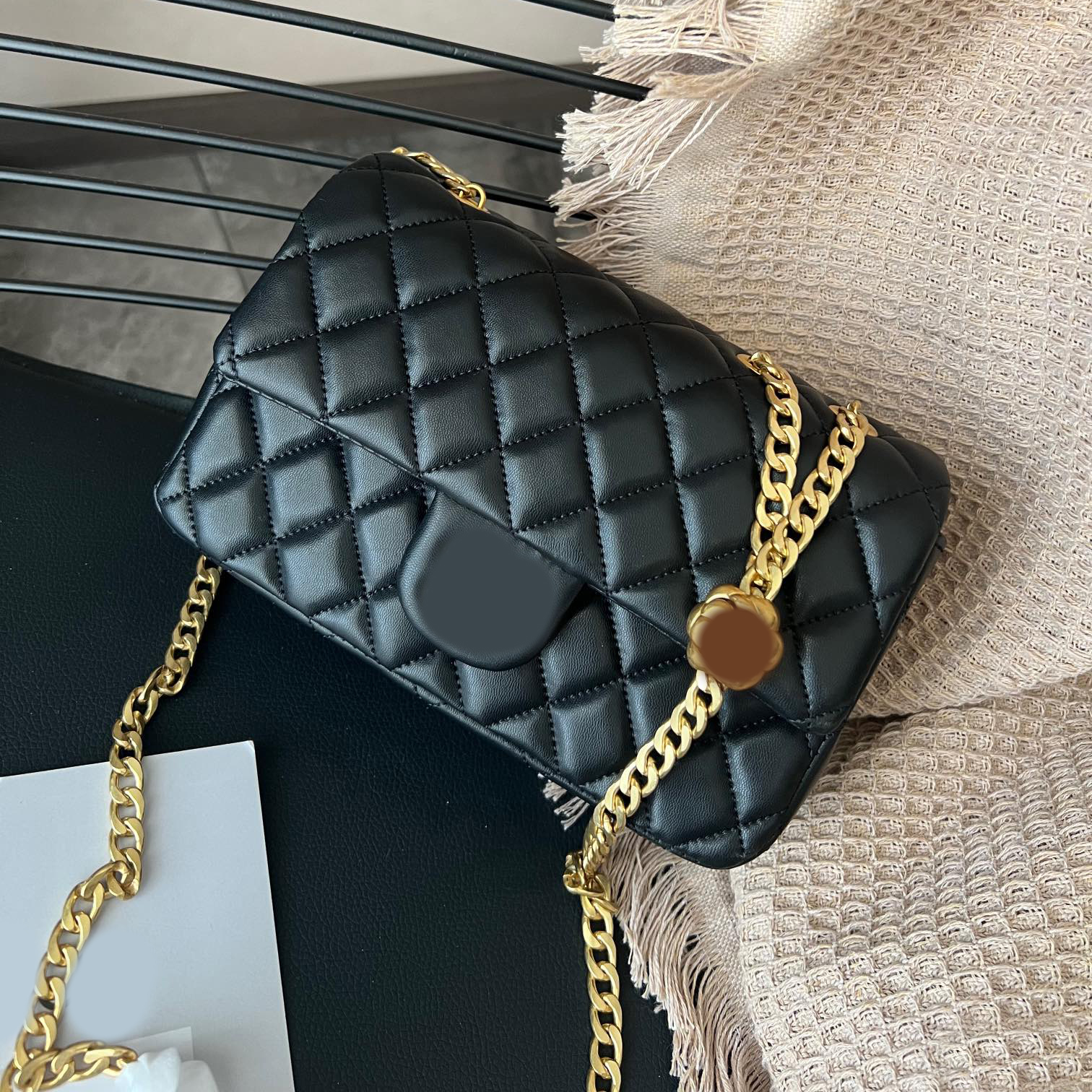 

Chains Bag CrossBody Luxury Designer Brand Fashion Shoulder Bags Handbags High Quality Women Letter Purse Phone bag Wallet, Pic color 21x14cm