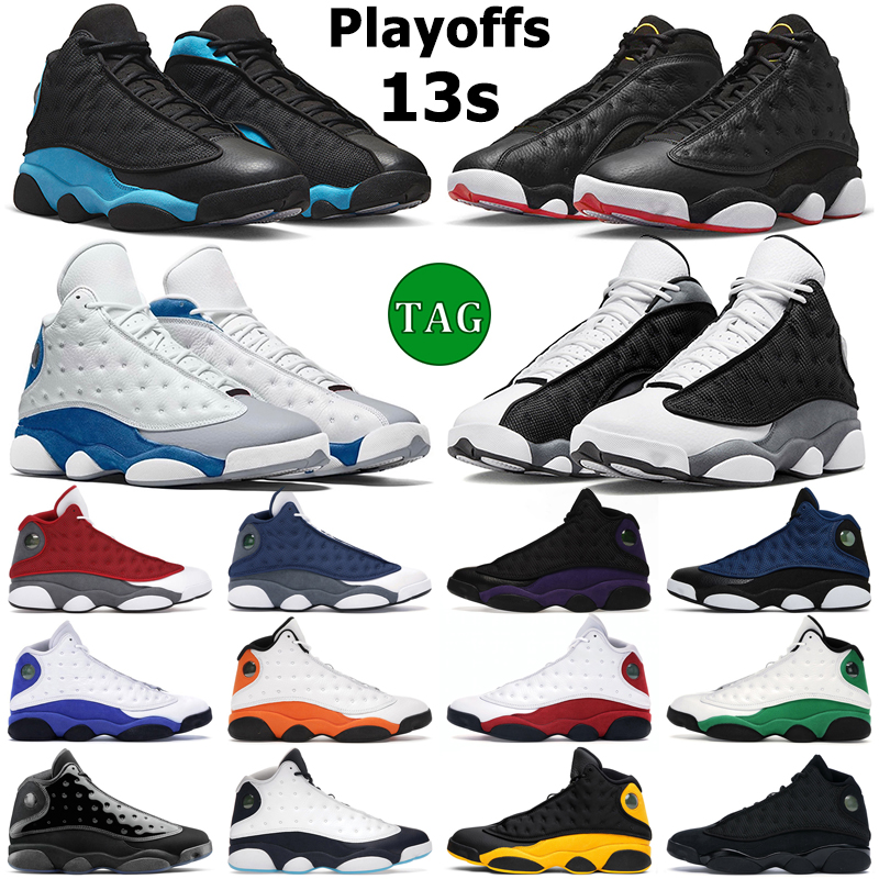 

jumpman 13 men basketball shoes 13s Playoffs Black Flint French University Blue Court Purple Lucky Green Hyper Royal Starfish mens trainers outdoor sports sneakers, 27