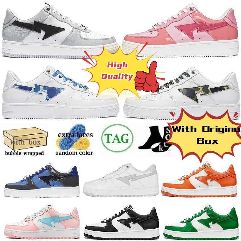 

2023 Bapesta Bapestas Baped Sta Casual Shoes Blue Suede Pink Sk8 Low Pastel Green Men Women Black White Womens Mens Trainers Outdoor Sports Sneakers Walking Jogging, 38