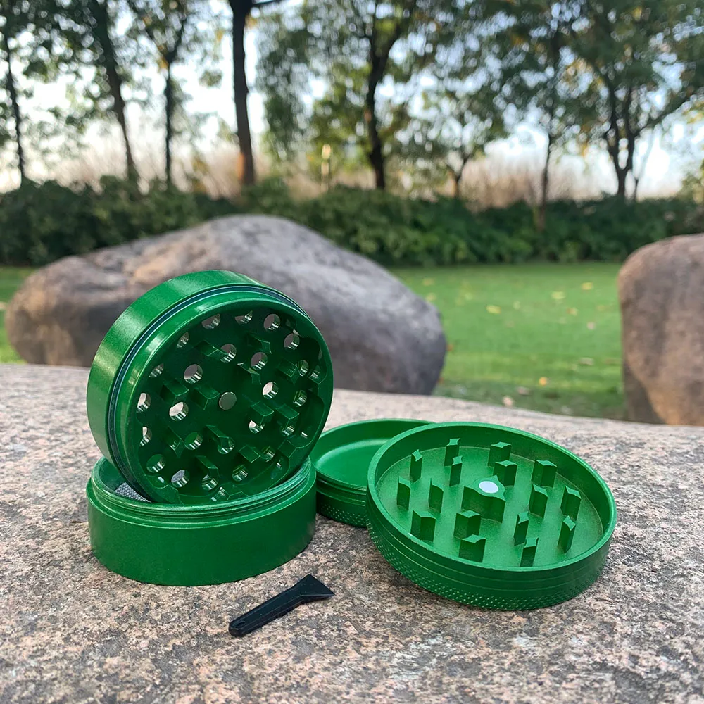 

herb grinder COURNOT Aluminum Non-stick cnc teeth Herb Grinder Metal 63mm 4 Layer Herbal Tobacco Smoking Grinder Smoke Accessorie