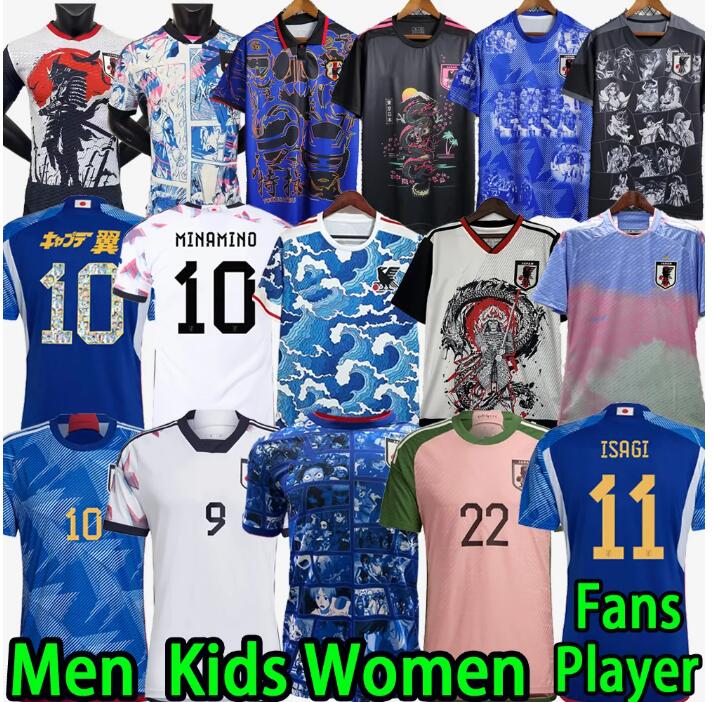 

Japan 2023 Soccer Jerseys Cartoon ISAGI ATOM TSUBASA MINAMINO ASANO DOAN KUBO ITO Japanese Special uniform WOMEN 22 23 Football Shirt T Fans Player version black 8888, Army green