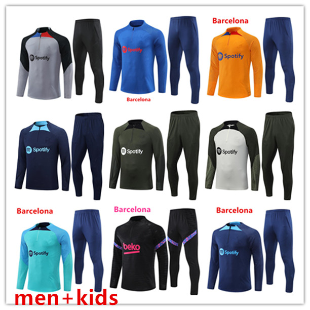 

2022 2023 Barcelona football tracksuit TRACKSUIT Camisetas de soccer training suit FERRAN PEDRI 21/22/23 Half Zip Barcelona men and kids SET tracksuits, Player version 4