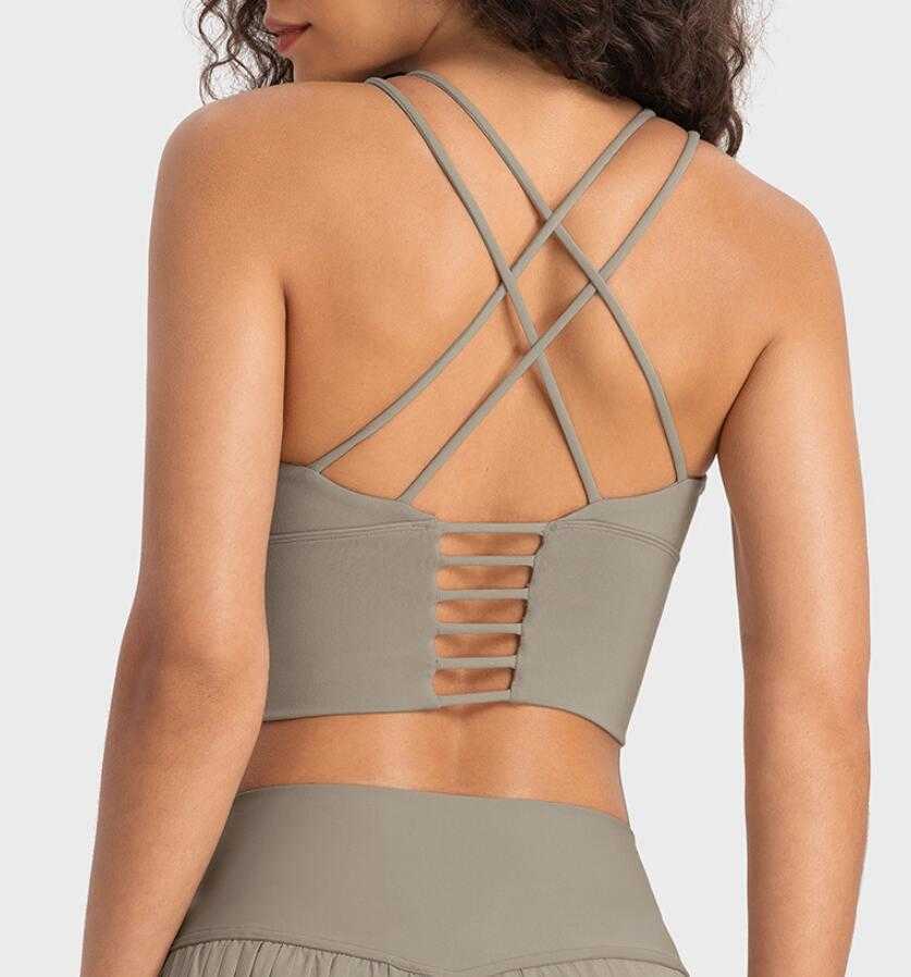 

01 lu bras yoga outfits sports solid color crop tops crossing backless beauty sexy bras gym clothings running clothes, You pink