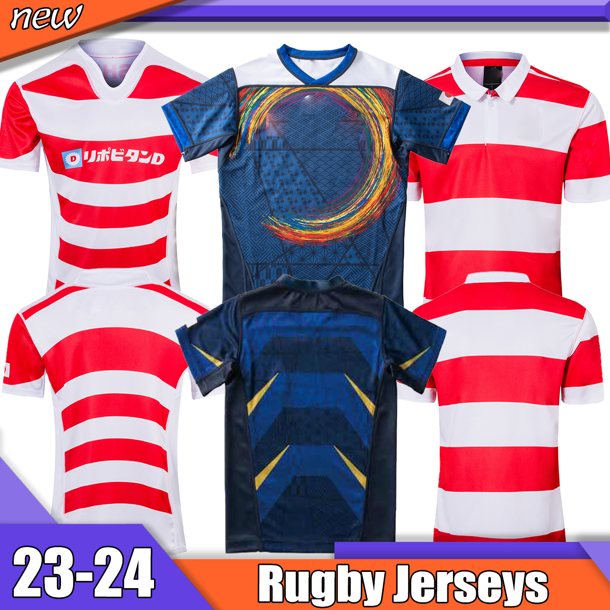 

2023 2024 Japan Rugby jerseys PANASONIC SUNTORY sungoliath TOSHIBA Wild knights 21 22 home away shirts Red and white rugby shirt Top quality, 06