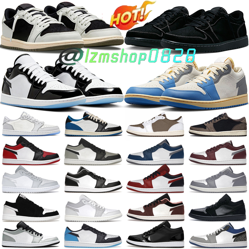 

low basketball shoes men women 1s lows Black Phantom Olive Reverse Mocha Fragment Vintage UNC Grey Wolf Voodoo Concord Bred mens trainers outdoor sports sneakers, 20