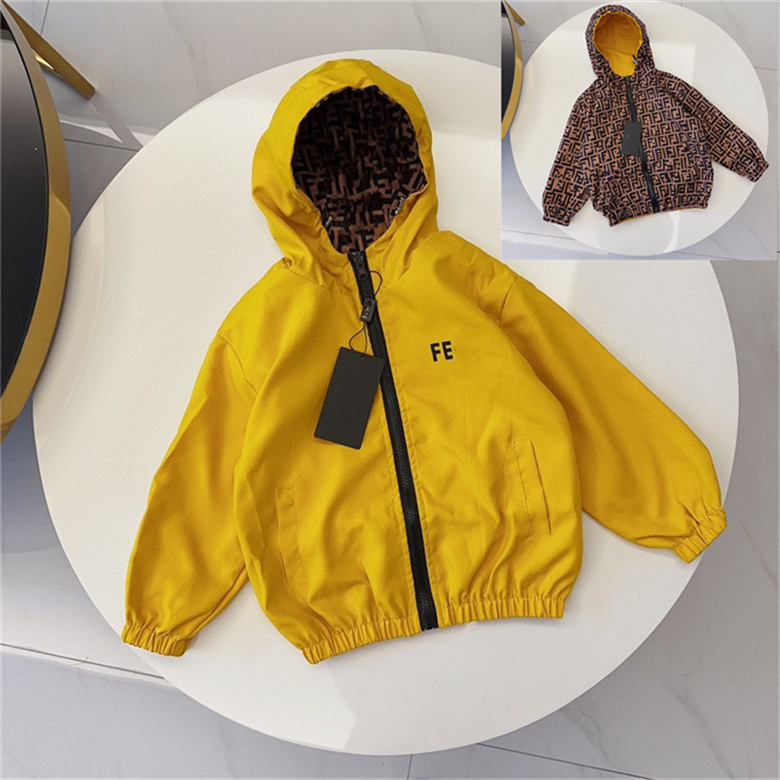 

Jacket Double-sided wear Designer Luxury Boys and girls zipper Thin type hoodie Baby Toddler Long Sleeve Top Spring and Autumn Jacket 100cm-150cm A01