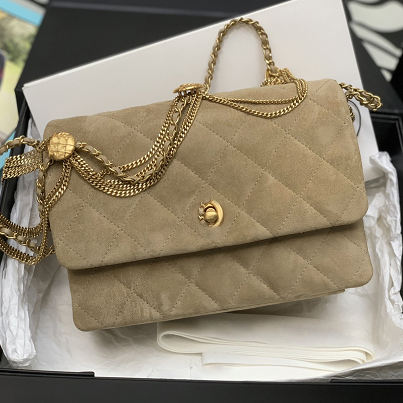 

Designer Chain Bag Luxury Flap Bag Genuine leather Shoulder Bag 21.5CM High Imitation Crossbody Bag With Box ZC120