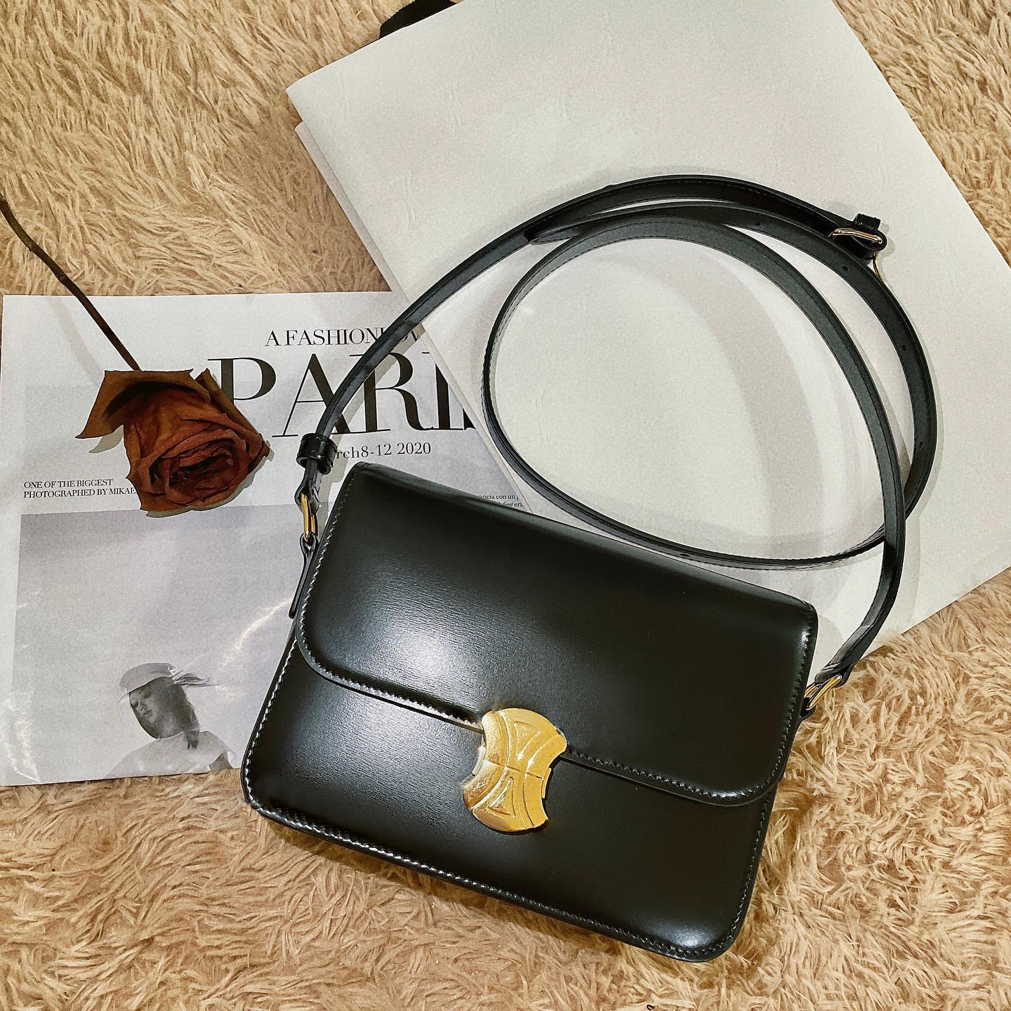 

Vintage celins teen triomphe flap bags hobo Womens 2 sizes Designers tote handbags Shoulder clutch crossbody Bag mens Luxury leather baguette messenger travel bag, Mon0gram--brown