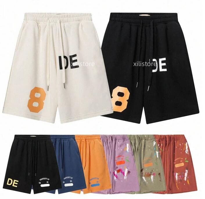 

Men' casual Sports Shorts Galleryes Depts Shorts Designer Colorful Ink-jet Hand-painted French Classic Printed Mesh Sports Drawstring, Cu1