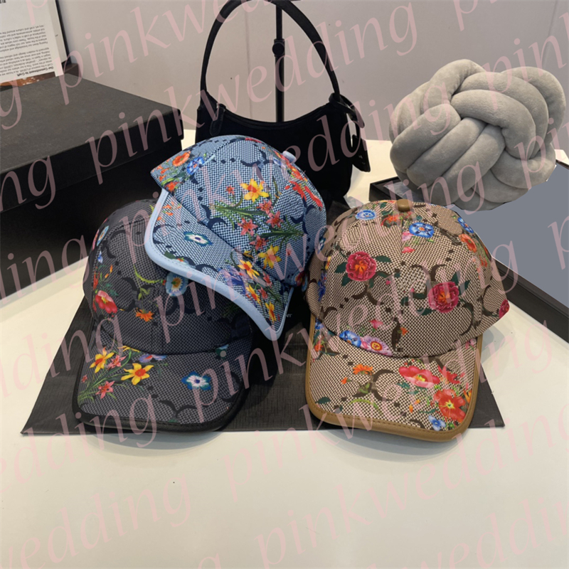 

Flower Print Baseball Cap Classic Designer Letter Snapback Hat Women Men Summer Sun Visor Caps, Black(random print)