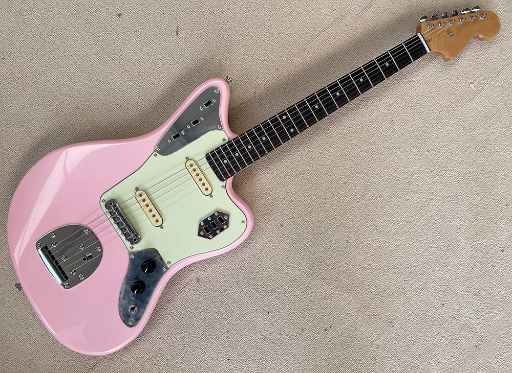 

6 Strings Pink Electric Guitar with Rosewood Fretboard White PIckguard