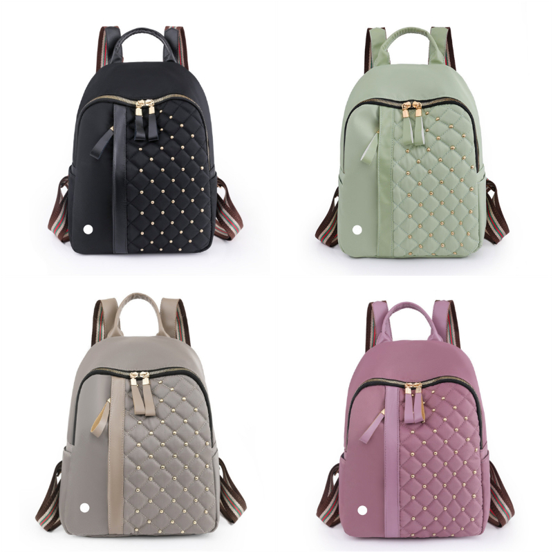 

LL-YDPF48 Women Bags Laptop Backpacks Gym Running Outdoor Sports Shoulder Pack Travel Casual Students School Bag Waterproof Rivet, Grey