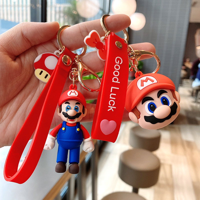 

Cute doll cartoon cartoon game around PVC drip rubber keychain bag charm