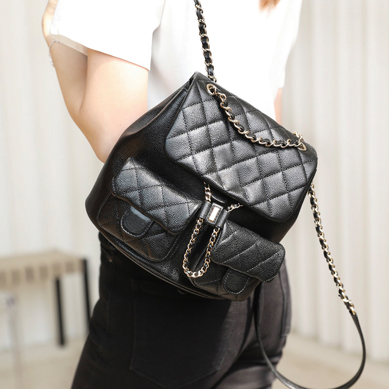 

Designer Backpack Genuine leather Flap bag Chain bag 20.5CM Delicate knockoff Shoulders bag With Box YC501