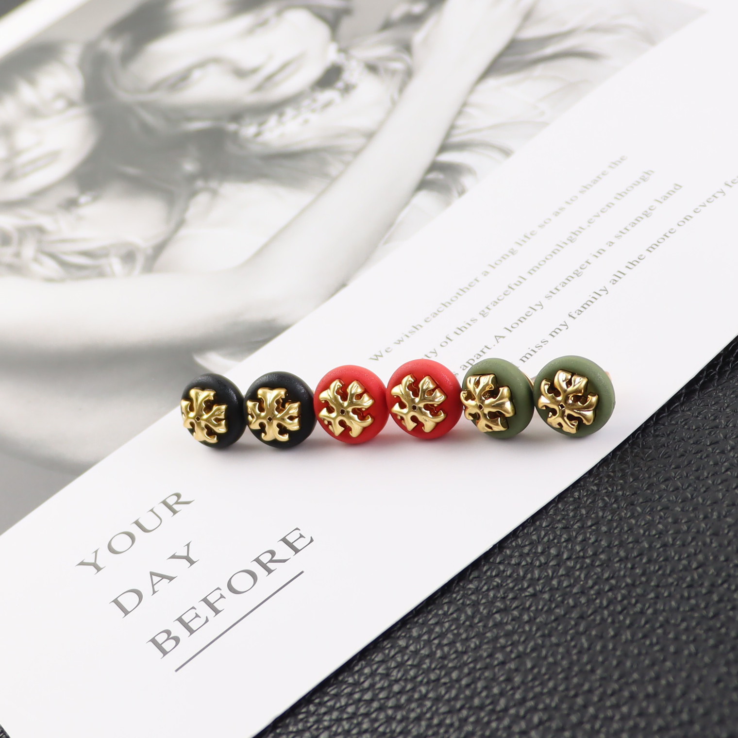 

With Pouch Fashion Jewelry Women Designer Studs Frosted Gold Plating Luxury Earring