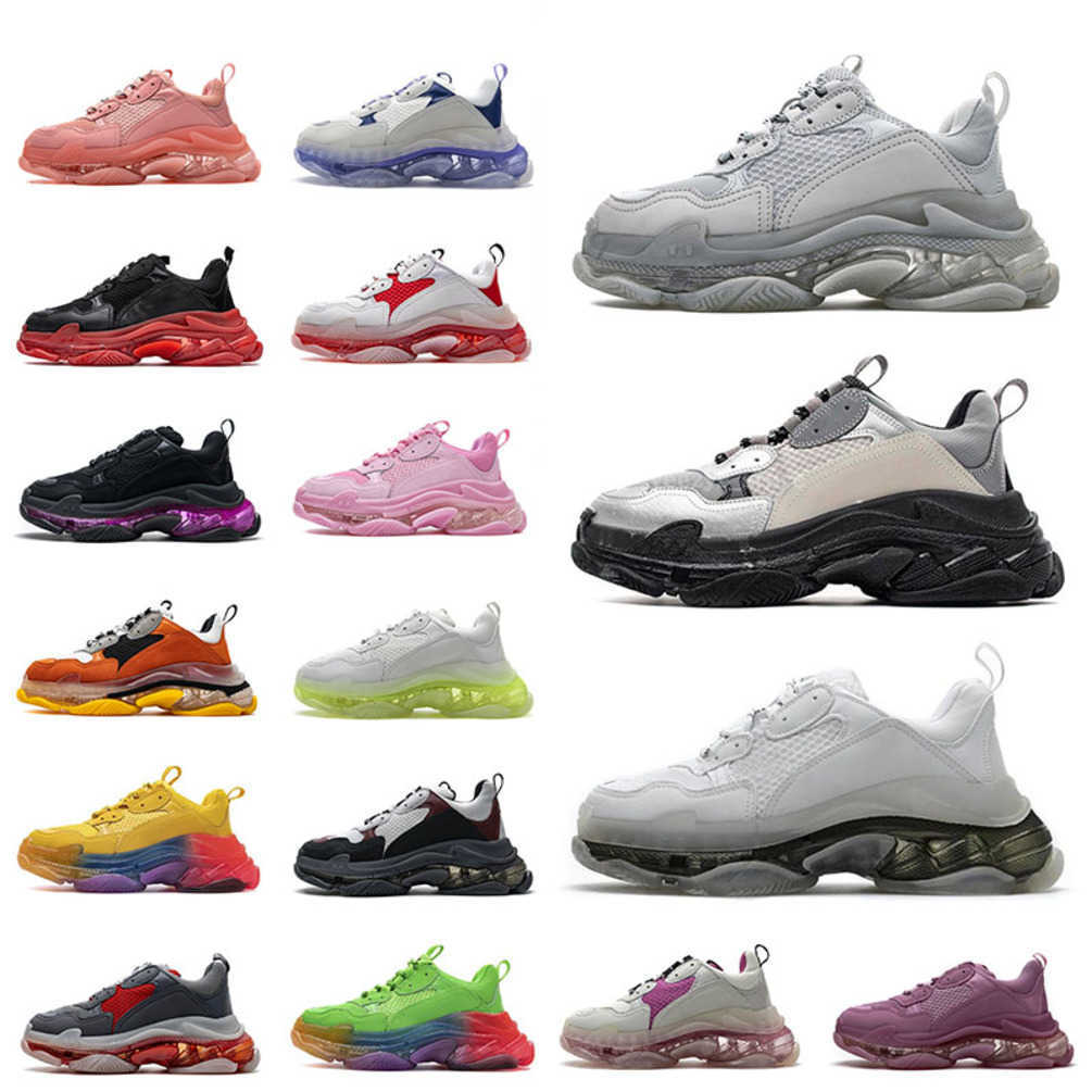 

S Dark balencigas Sneaker Crystal Fashion Green Triple Italy Casual 17FW Old Dad Triple-S Shoes Trainer for Men's Women Beige Black Sports Tennis, A30 36-45