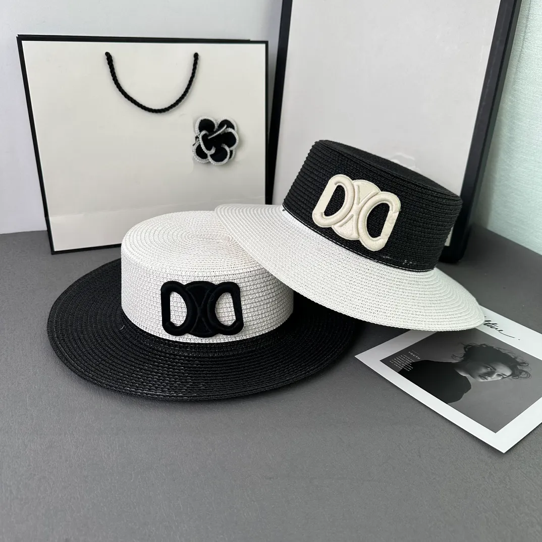 

Designer Bucket Hats for Women Mens Fashion Black Straw Hats Luxury White Sun Hat Casquette Woman Travel Beach Cap Buckets Hat 2304245D, C1