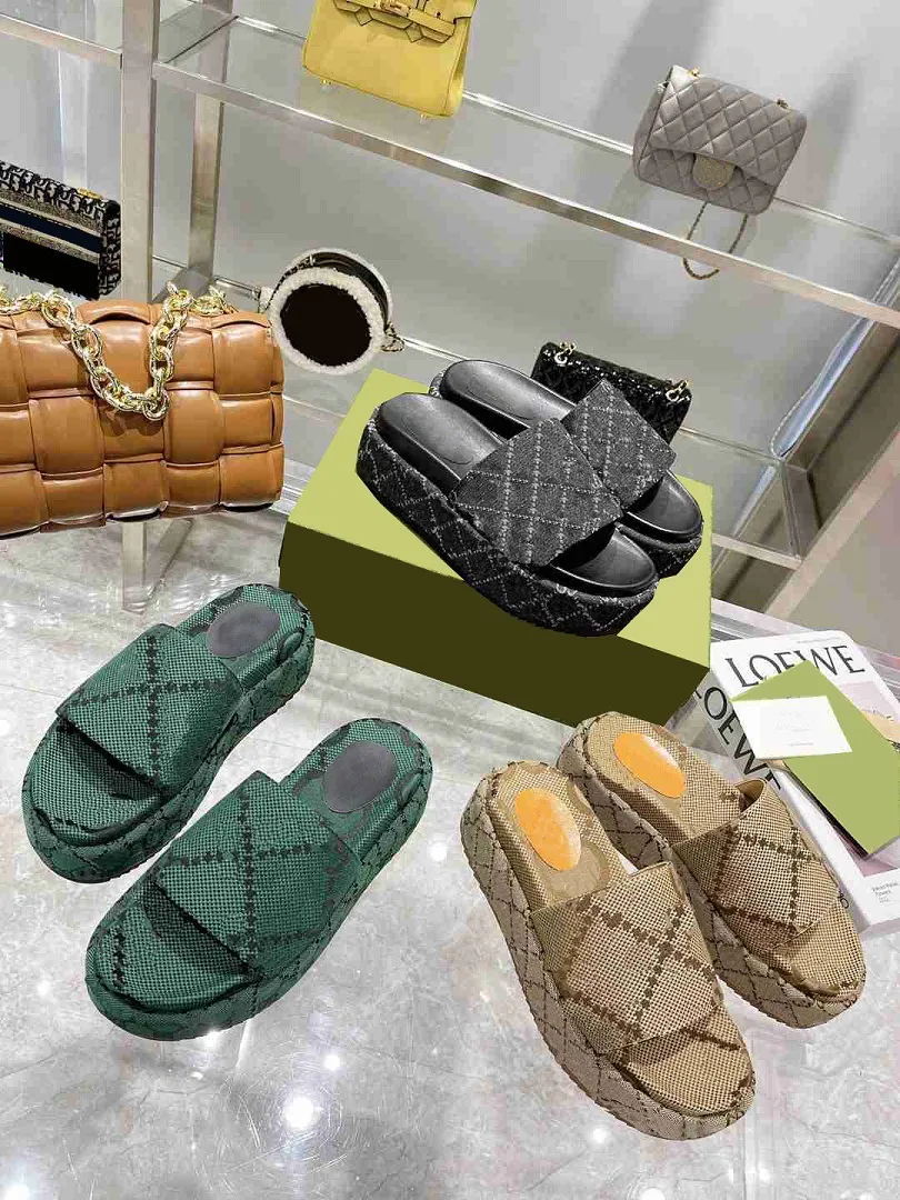 

Designer Fashion G Slippers Slide Men Women Sandals Thick Bottom Slipper Luxury Flat High Heels Flip Flops Shoes Embroidered Platform Ru oSs, Color13