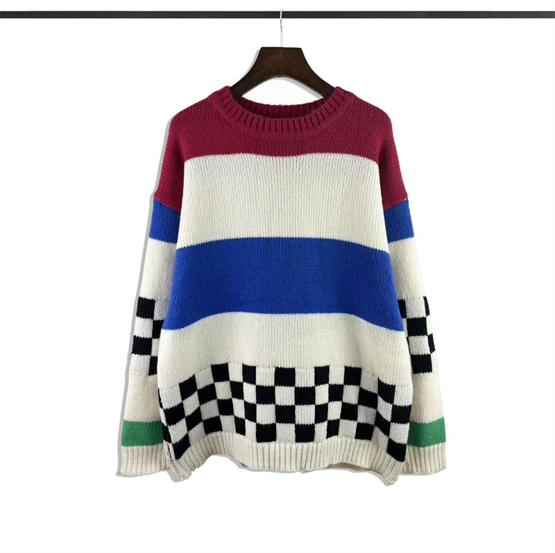 

2023fw Striped Sweater Men Women Patchwork Sweatshirts