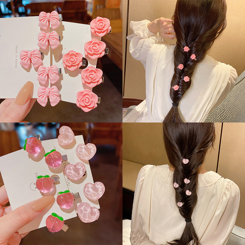 

girl Barrettes Hair Accessories 20PCS/Set Girls Cute Pink Series Flower Bow Heart Hairpins Child Sweet Ornament Clip Barrettes Fashion, A103