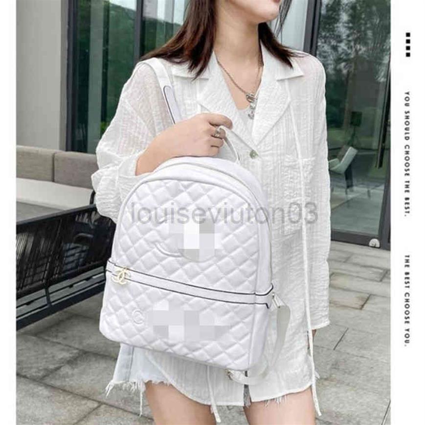 

Designer Leather Channel Bag Mens Woman New Trend Embroidered Thread Backpack Fashion Large Capacity Pu luxurious Travel Shoulder 325Z, Black