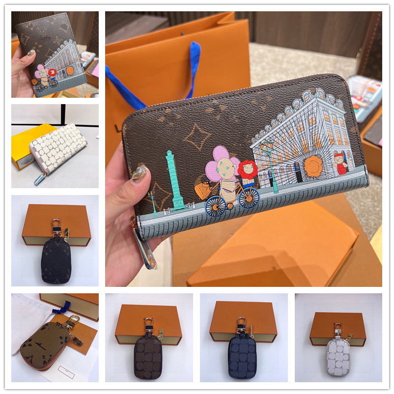 

Luxury Designer ZIPPY Wallet Men Pouch Genuine Leather Canvas Credit Cards Slots Long Zipper Woman Wallets Fashion Card Holder Purse Women Zip Clutch Bag Passport 1L, 4#
