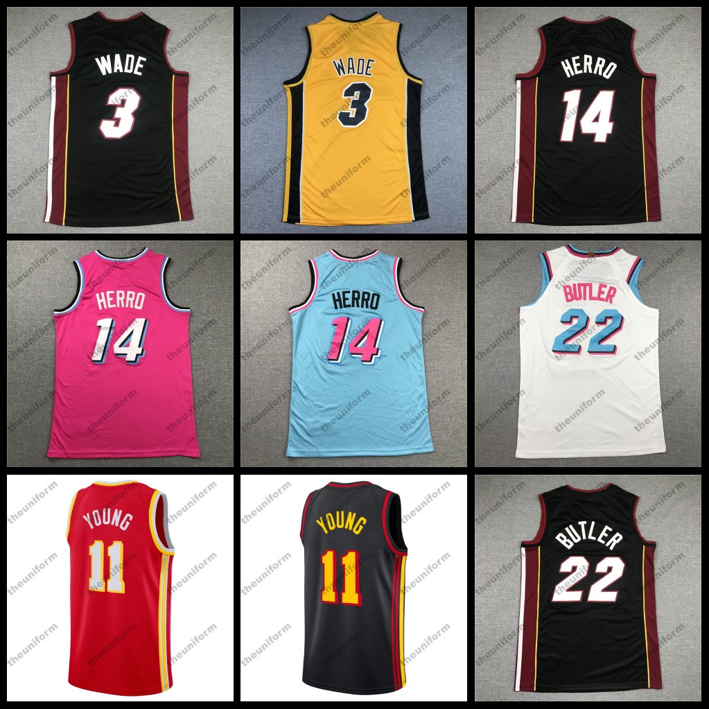 

Mens Basketball Jersey Wade 14 Herro 11 Young 22 Butler 21 Wilkins Sports Jerseys, Color 9