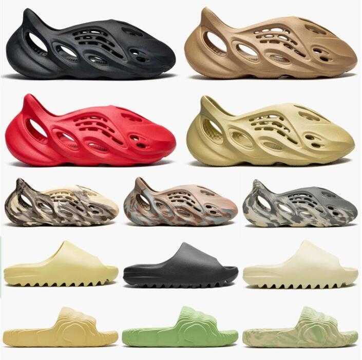 

Come With Box Foam Slides Slippers MX Carbon Sand Grey Mineral Blue Vermillion Sulfur Clay Taupe Rnnr Brown Blue Runner for Women Men Size 36-46, 005