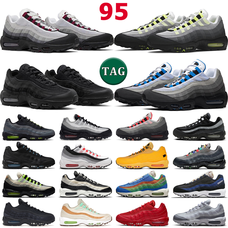 

95 running shoes men women 95s Triple Black White OG Neon Dark Beetroot Crystal Blue Solar Red Smoke Grey Fish Scales Olive mens trainers outdoor sports sneakers, 11