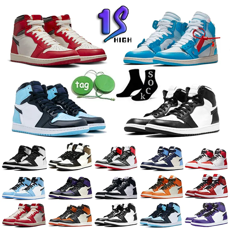 

2023 Jumpman 1 Basketball Shoes Men 1s Lost Found True University Blue Hyper Royal Panda dark Mocha bred shadow UNC Smoke Grey Women Sports Sneakers trainers Eur 36-47, Customize