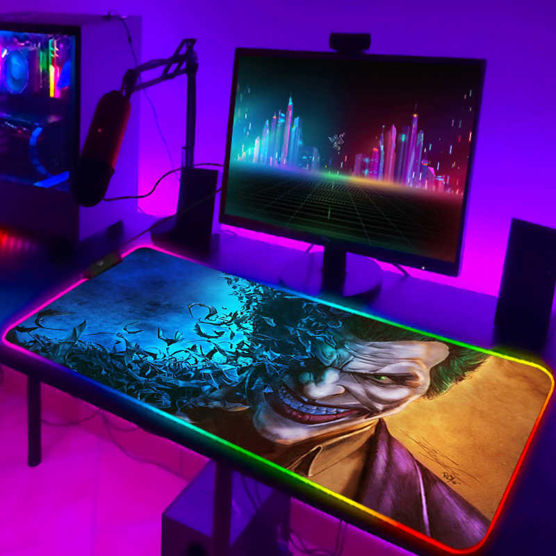 Mouse Pads Wrist Rests Mouse pad de computador deskmat rgb mousepad anime Joker teclados acessrios de borracha mat mause gamer pc computadores de-image-861283723