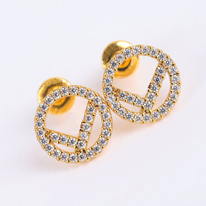 

Women Designers Luxury Hoop Stud Classic Earrings Diamond Earring Designer Jewelry Circle Letter F Studs Men Love Bracelets Hoops 2304225BF