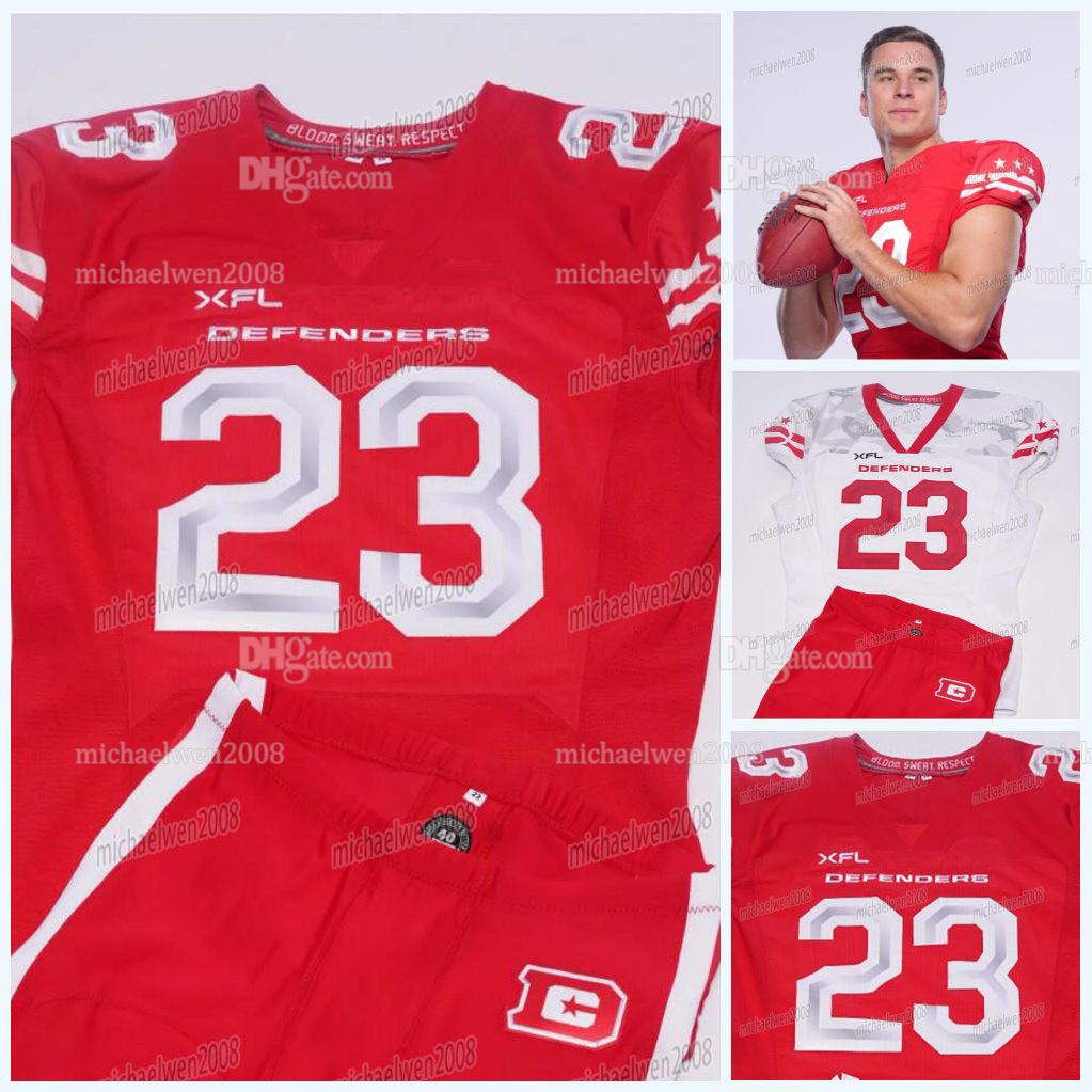 

Custom 2023 XFL DC Defenders Football Jersey Abram Smith D'Eriq King Ta'amu Josh Hammond Trae Barry Ethan Wolf Ty Clary Liam Fornadel D'Marcus Hayes Kyle Murphy, Red