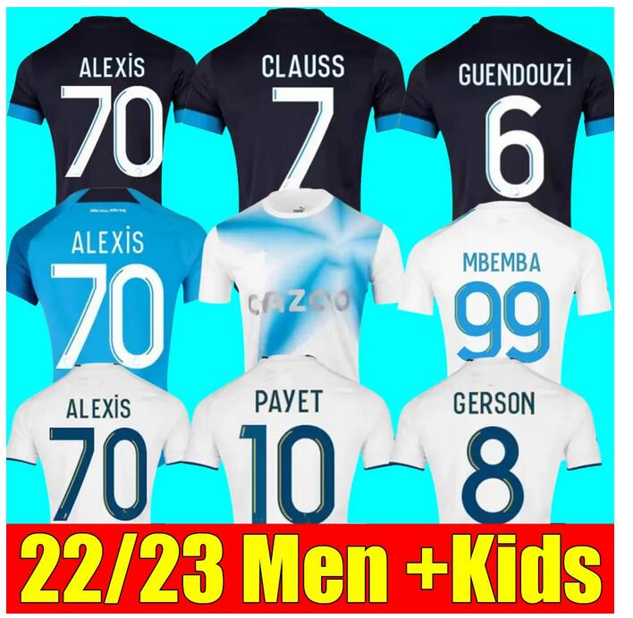 

22 23 MarseilleS ALEXIS soccer jerseys 30 Year Anniversary Special 2022 2023 VERETOUT OUNAHI GUENDOUZI PAYET CLAUSS football shirts men kids KIT