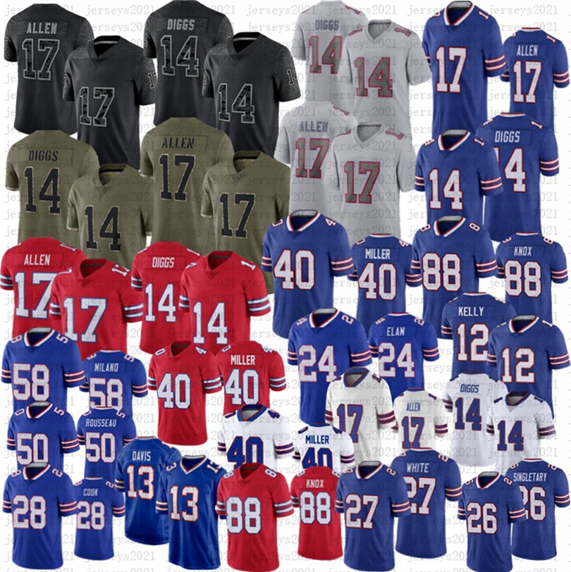 

Josh Allen Buffalos Football Gabriel Davis Jersey Billes Von Miller Stefon Diggs Cook Elam Tremaine Kelly Dawson Knox Gregory Rousseau Milano Damar Hamlin, Black