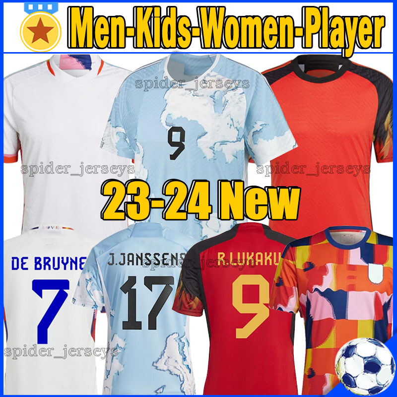 

2023 BELGIUMS Jerseys Socce Women World Cup J.JANSSENS WULLAERT WITSEL DE BRUYNE R.LUKAKU spider jerseys E.HAZARD MERTENS BATSHUAYI Football shirt Men Kids Kits Sets, Bilishi 2022 world cup away player patch