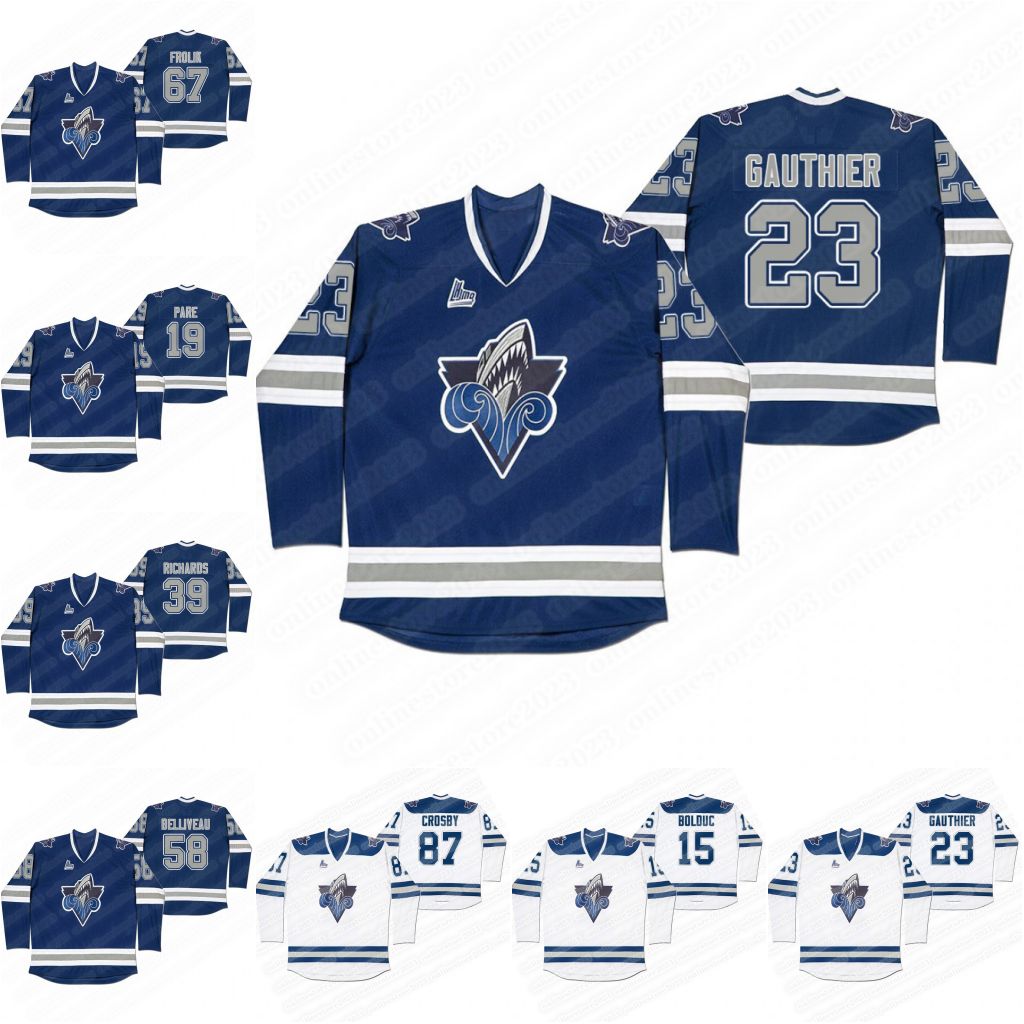 

Men Rimouski Oceanic Navy Hockey Jersey Sidney Crosby Frederik Gauthier Alexis Lafreniere Isaac Belliveau Dmitry Zavgorodniy Pare Frolik Boudreau Jerseys, Custom