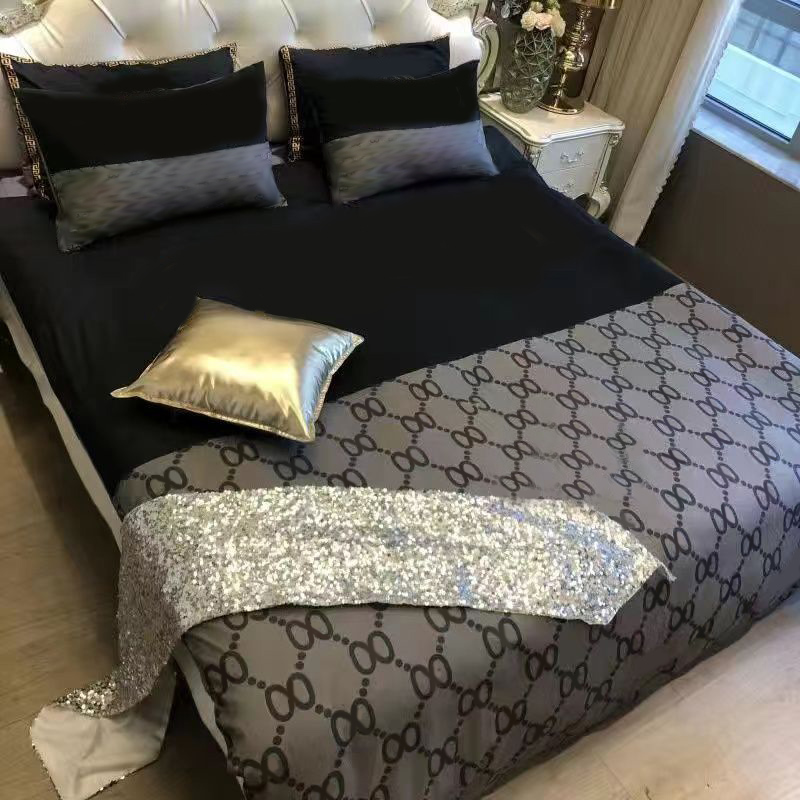 

Bedding sets full 4pcs unisex bedroom comforter sets luxury textile bed sheet pillowcases duvet cover washable designer bedding sets queen modern JF017 B23, 4#