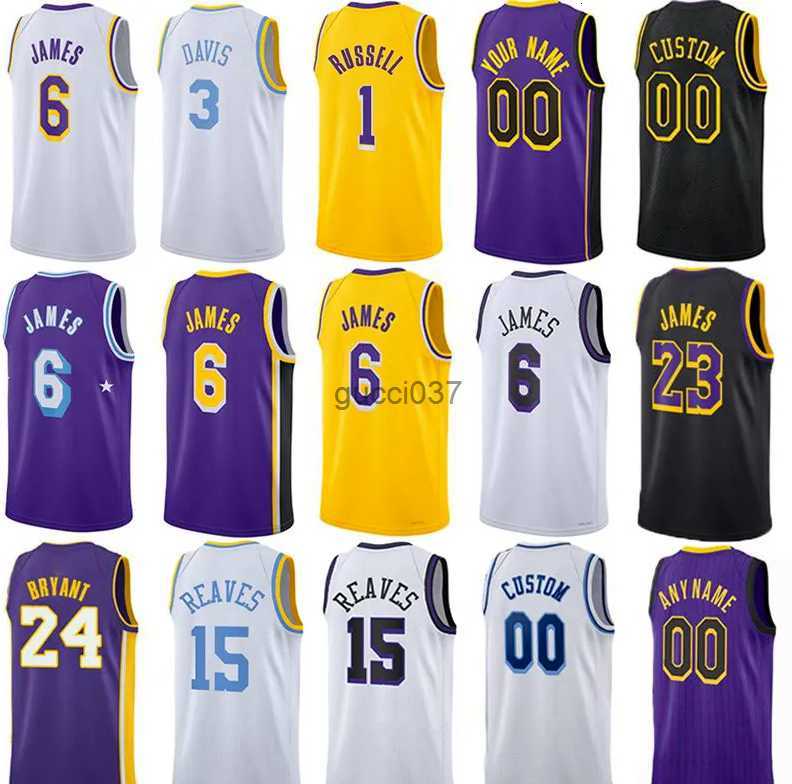 

2023 6 James Basketball Jerseys Lakerr Anthony 3 Davis Angelo Russell Mo Bamba Vanderbilt City Lonnie Walker Austin Reaves Schroder Walker Edition Custom Jersey, Colour 11