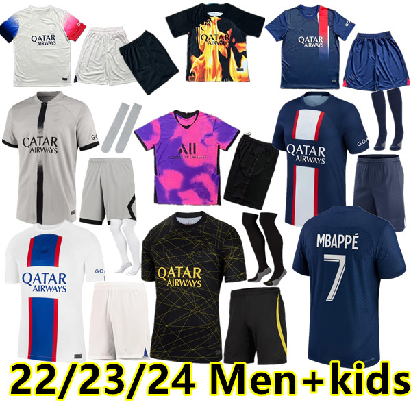 

2023 2024 soccer jerseys maillot de foot MBAPPE HAKIMI MARQUINHOS VERRATTI Paris football shirt 22 23 24 SERGIO RAMOS FABIAN psgs hommes enfants kids Donnarumma, 23/24 away
