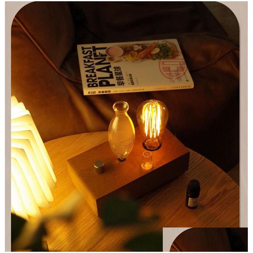 Air Humidifier Oil Diffuser With Light Bulb For Electric Aromatherapy Diffuser Set with 30ML Santal 26 Oil