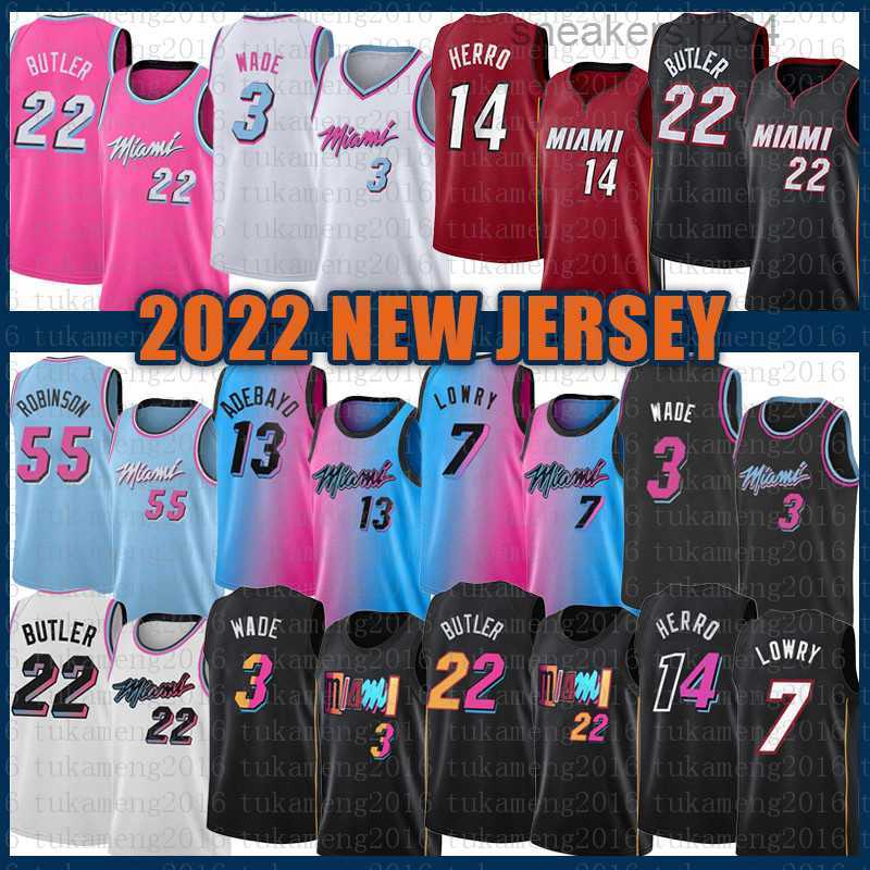 

Basketball Jerseys 14 13 55 Jimmy Butler Basketball Jersey Dwayne Dwyane Wade Kyle Lowry 22 3 7 Tyler Herro Bam Ado Duncan Robinson Miamis Heats White