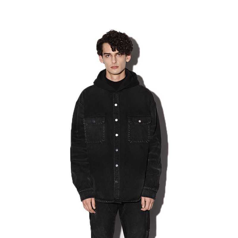 

Designer Clothing Casual Coats 22fw Amiiri Same Black Distressed Washed Denim Hooded Jacket Denim Jean Outwear Wintercoat for sale Outerwear, Shipping fee