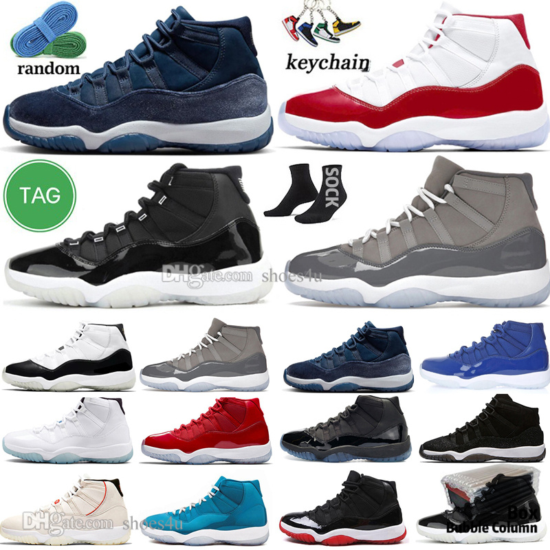 

11 Mens Basketball Shoes 11s Cherry Cool Cement Grey Vast Concord 45 Bred UNC Gamma Blue Legend Midnight Navy Velvet Space Jam 72-10 Men Women Trainers Sports Sneakers, Color-45