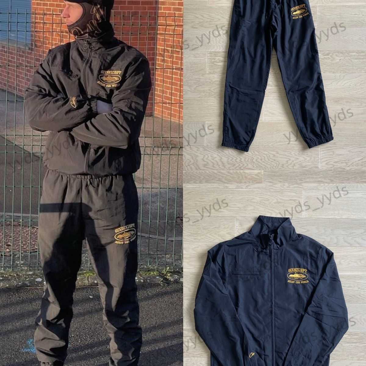 

Men's Tracksuits Corteiz New Demon Black Sweater Set Shukushuku Warrior Central Cee Style T230424