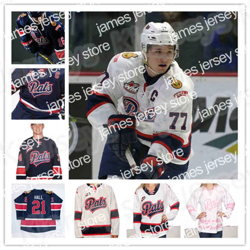 

College Hockey Wears Custom Regina Pats Hockey Jersey Connor Bedard Carter Massier Zack Smith Cole Carrier Chorney Sloan Stanick Colby Wotto, Black women s-2xl